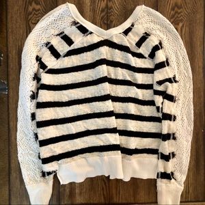 tp Sweaters - SALE: black & white striped long sleeve sweater tp Sweaters - SALE: black & white striped long sleeve sweater